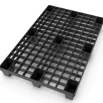 Top Side 3D Render of Black Nestable Plastic Pallet
